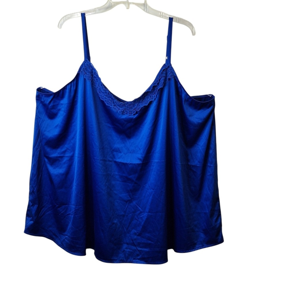 Torrid Sleep Womens Dream Satin Lace Trim Sleeveless Sleep Cami Size‎ 5 Blue